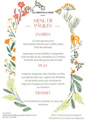 Spécial Pâques Menu
